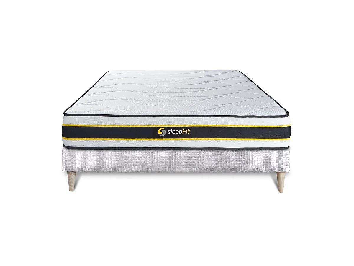 Ensemble 140x200 matelas FLEXY + sommier kit blanc