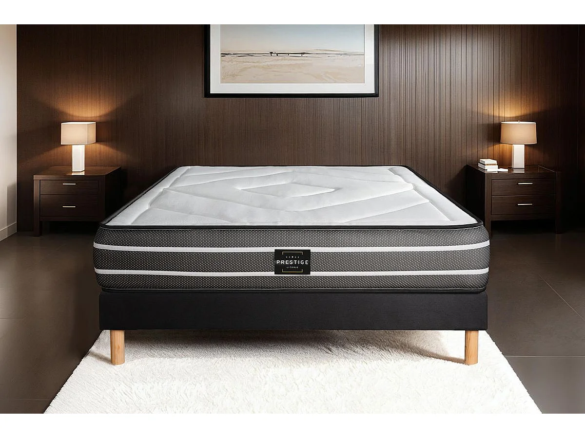 Ensemble Exclusive 90 x 200 cm sommier noir