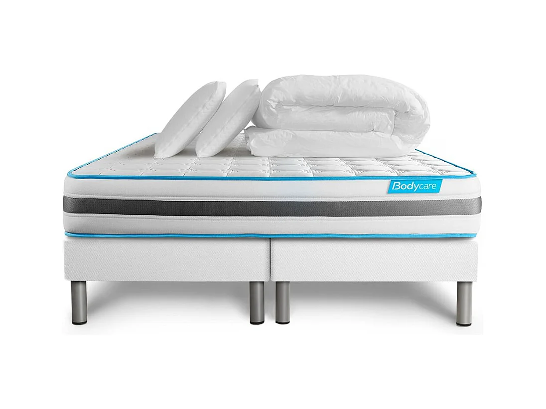 Pack BODYZONE 180x200 Ressorts ensachés 3 zones Ultra épaisseur + Couette + 2 oreillers