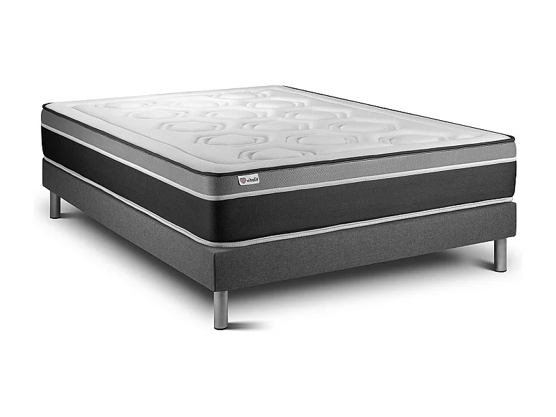 Ensemble VITAL CARE 180 x 200 cm sommier Kit gris
