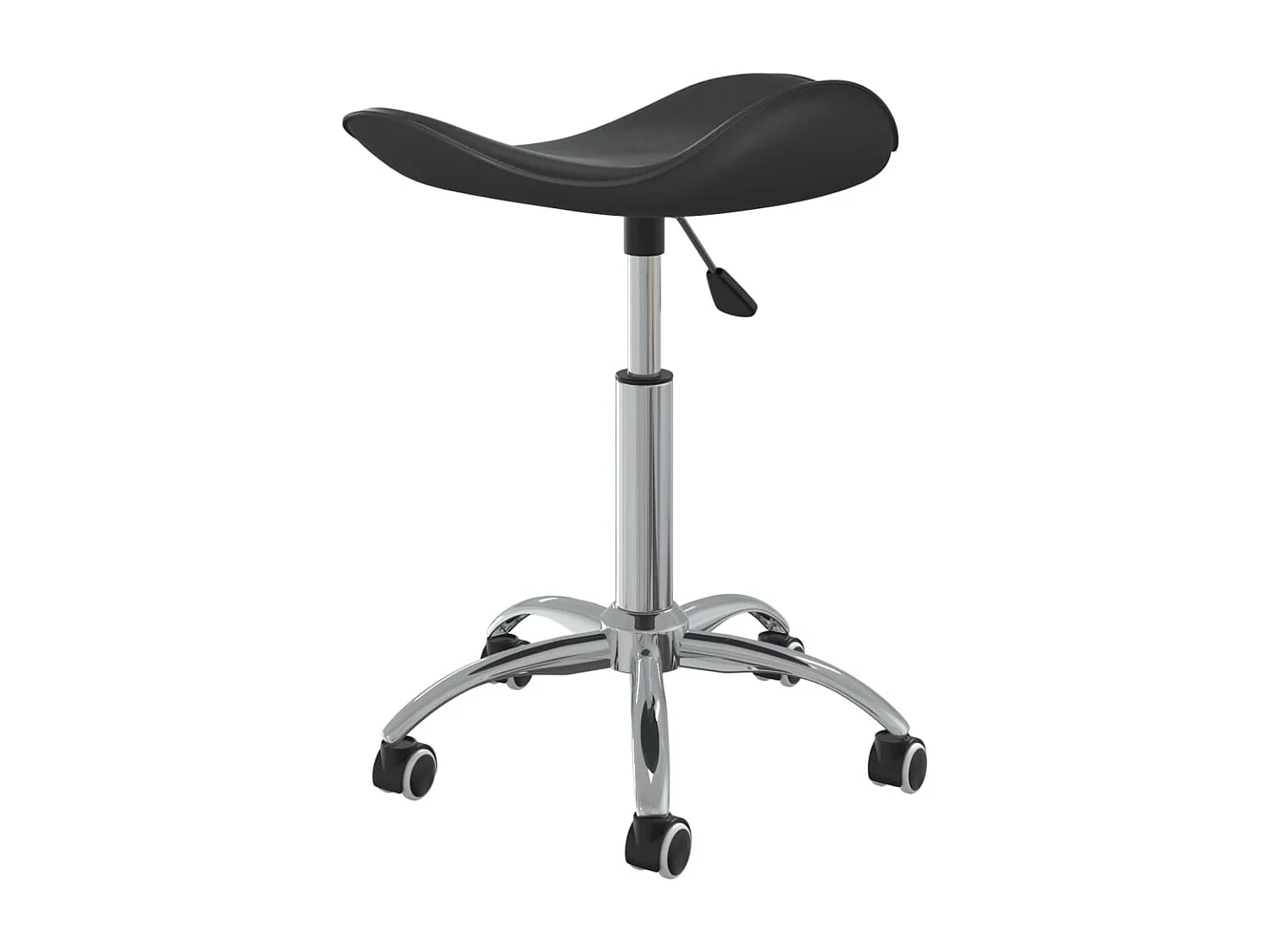 Silla de oficina de cuero sintético negra