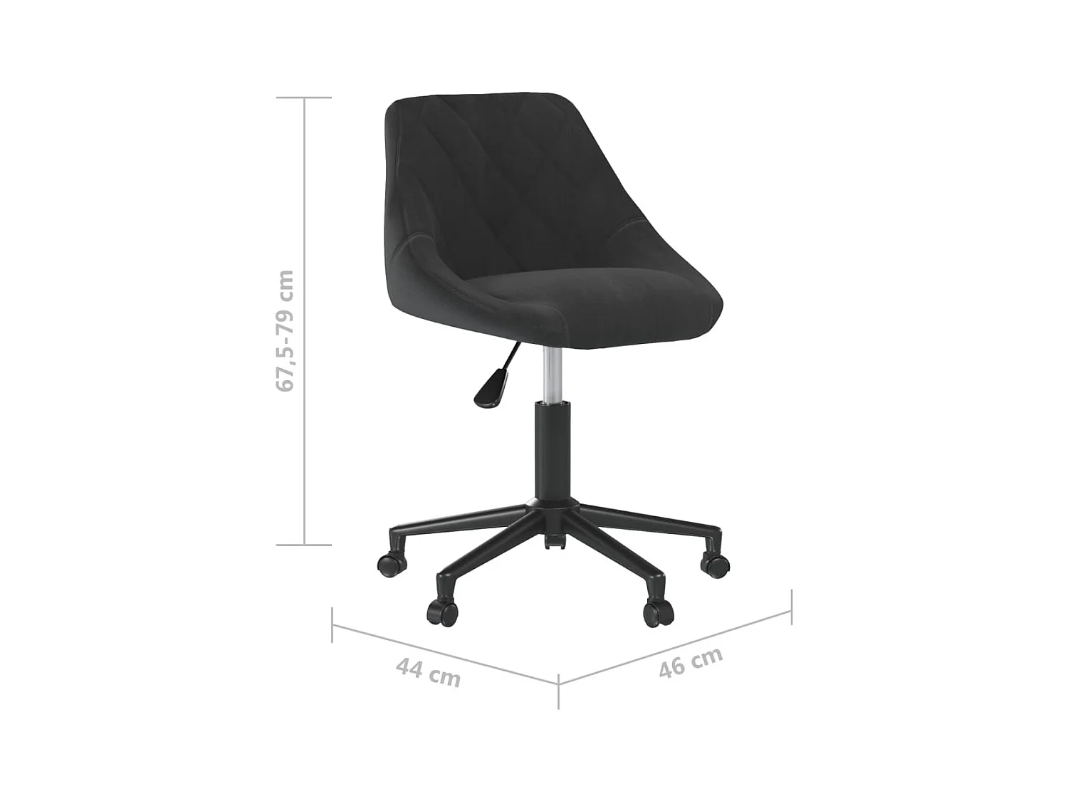Chaise pivotante de bureau Noir Velours