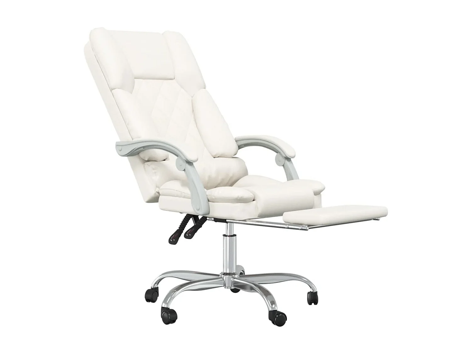 Fauteuil de massage inclinable de bureau Crème Similicuir