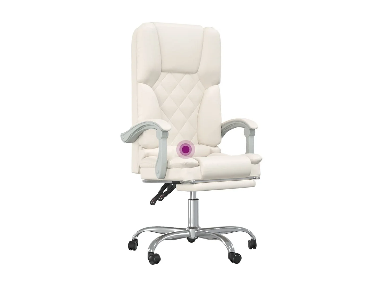 Fauteuil de massage inclinable de bureau Crème Similicuir