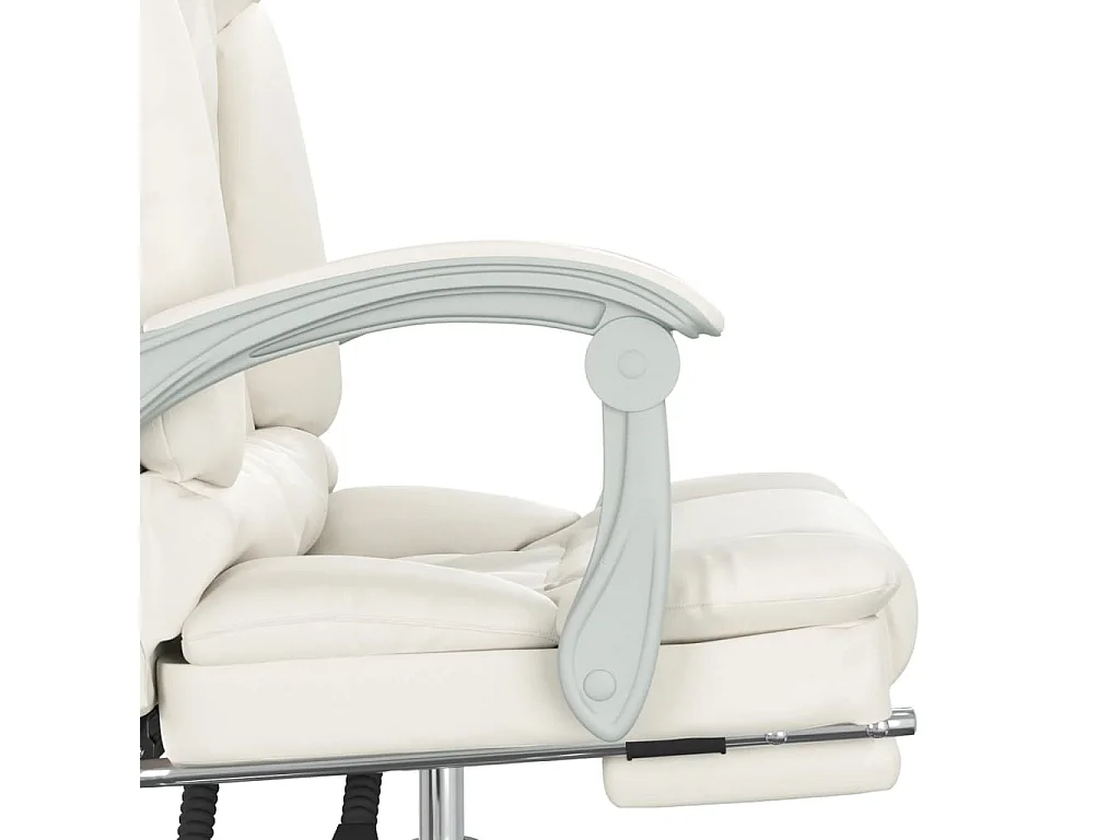 Fauteuil de massage inclinable de bureau Crème Similicuir