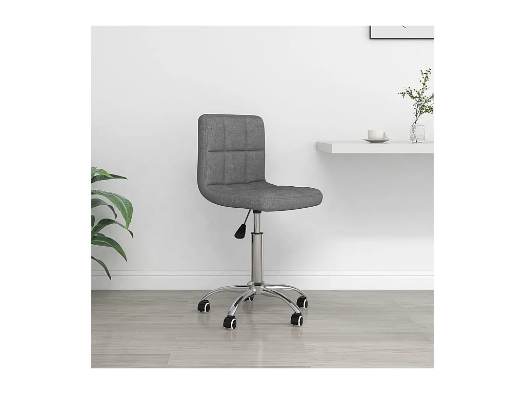 Chaise pivotante de bureau Gris clair Tissu