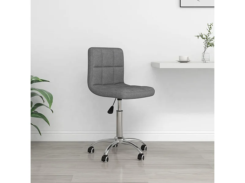 Sedia da Ufficio Girevole Grigio Chiaro in Tessuto