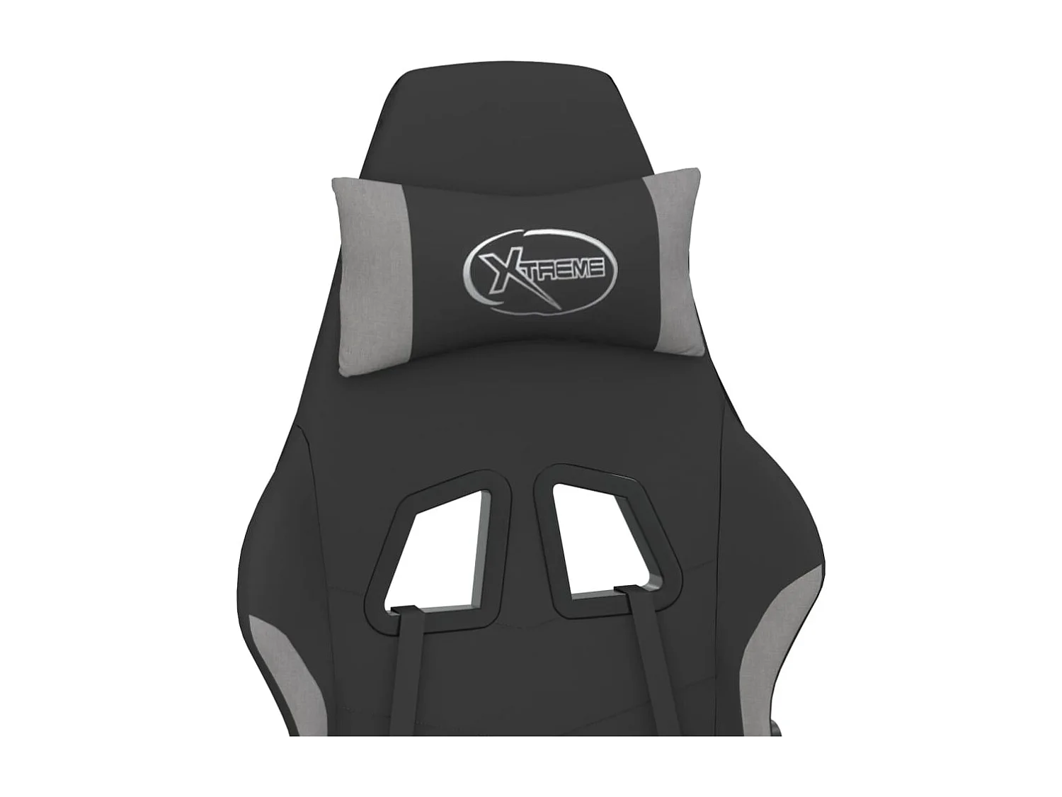 Chaise de jeu avec repose-pied Noir et gris clair Tissu