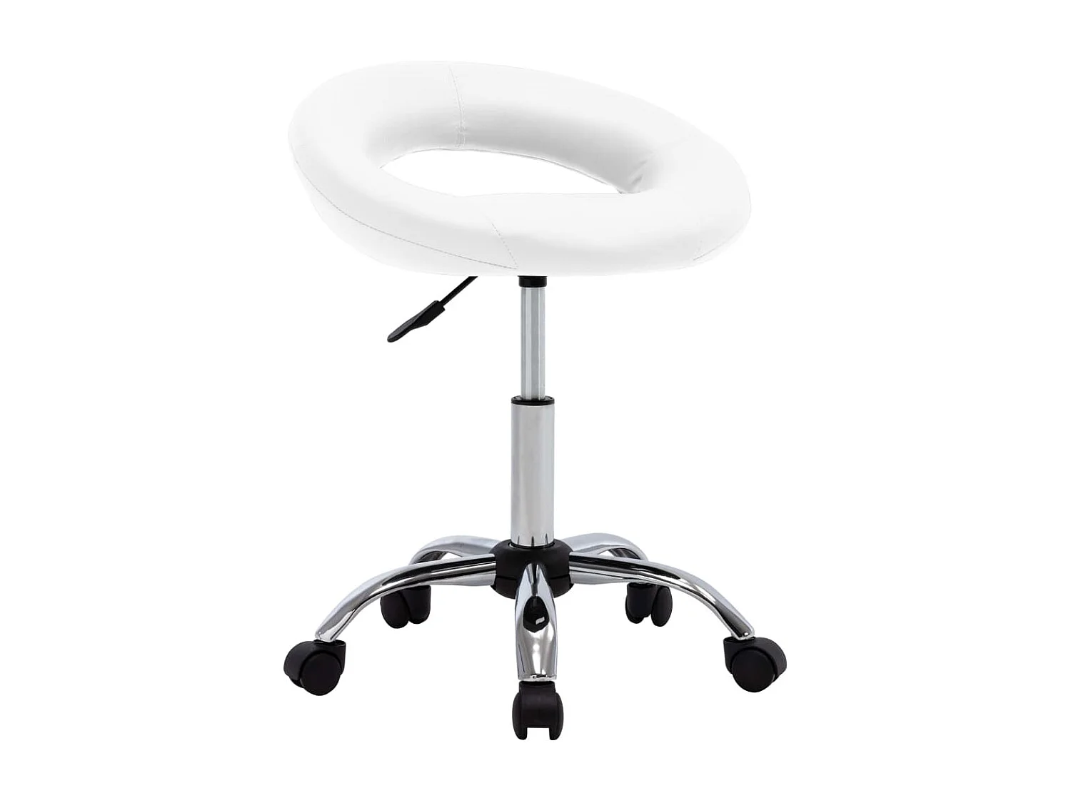 Cadeira de trabalho com rodas couro artificial branco