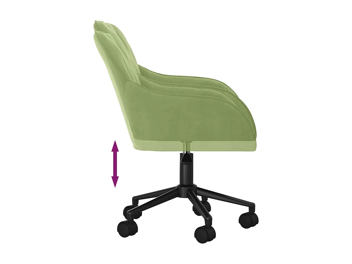 Chaise pivotante de bureau Vert clair Velours