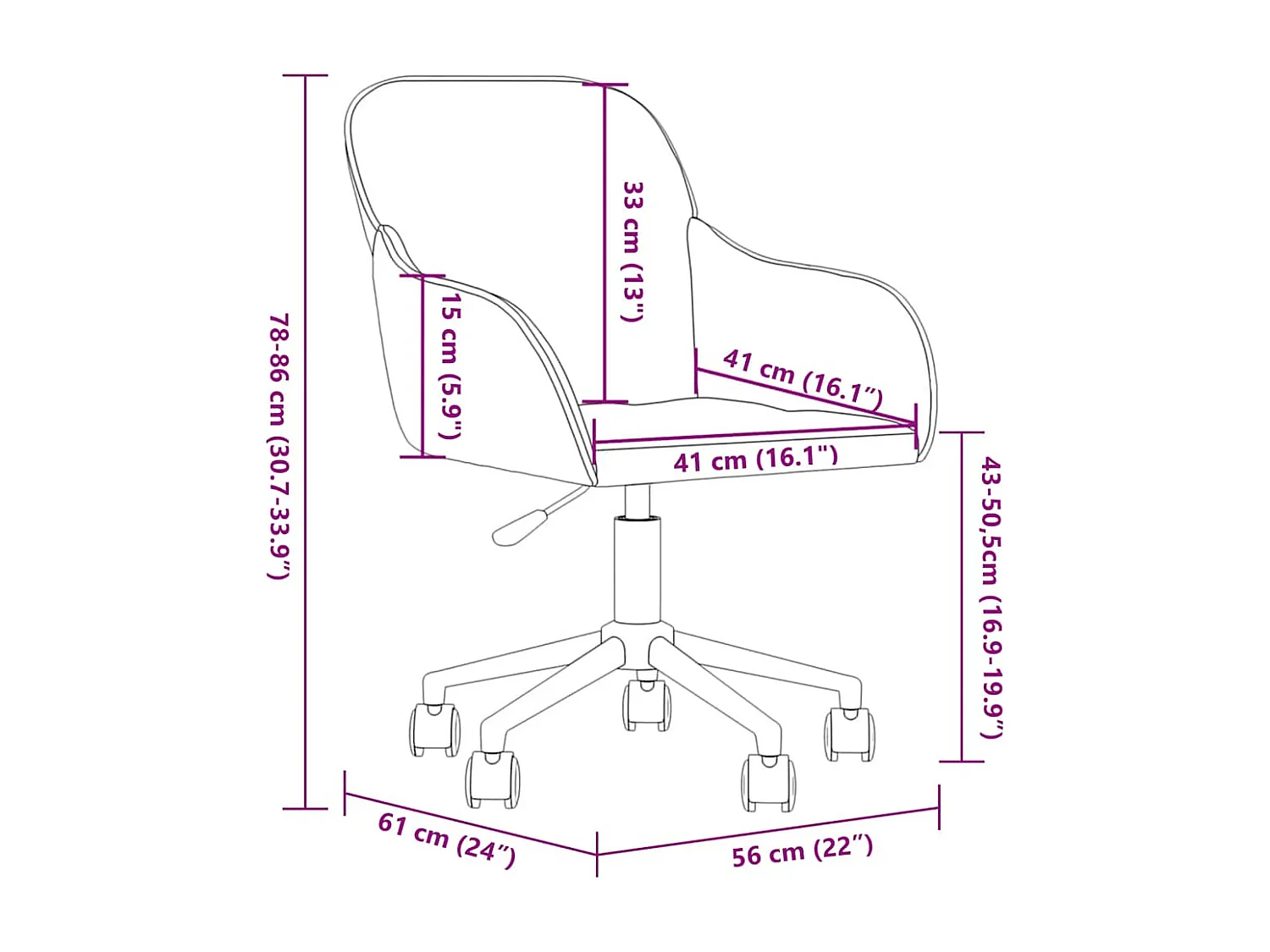 Chaise pivotante de bureau Vert clair Velours