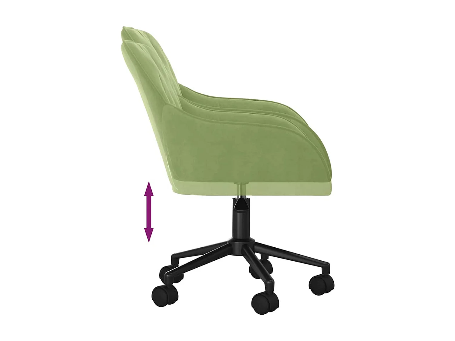 Chaise pivotante de bureau Vert clair Velours