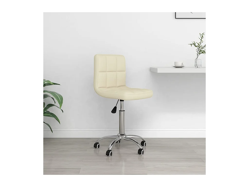 Chaise pivotante de bureau Crème Tissu