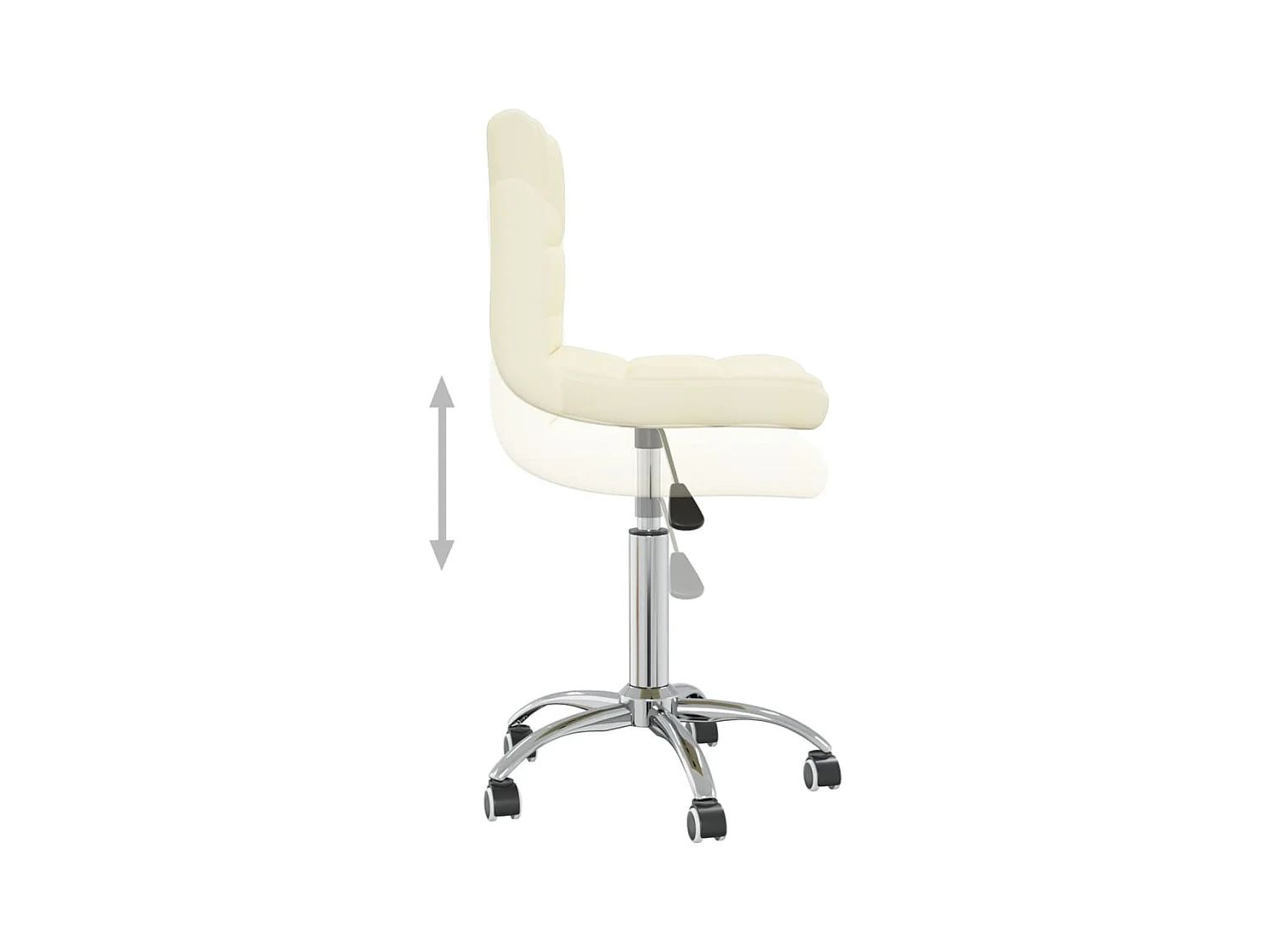 Chaise pivotante de bureau Crème Tissu