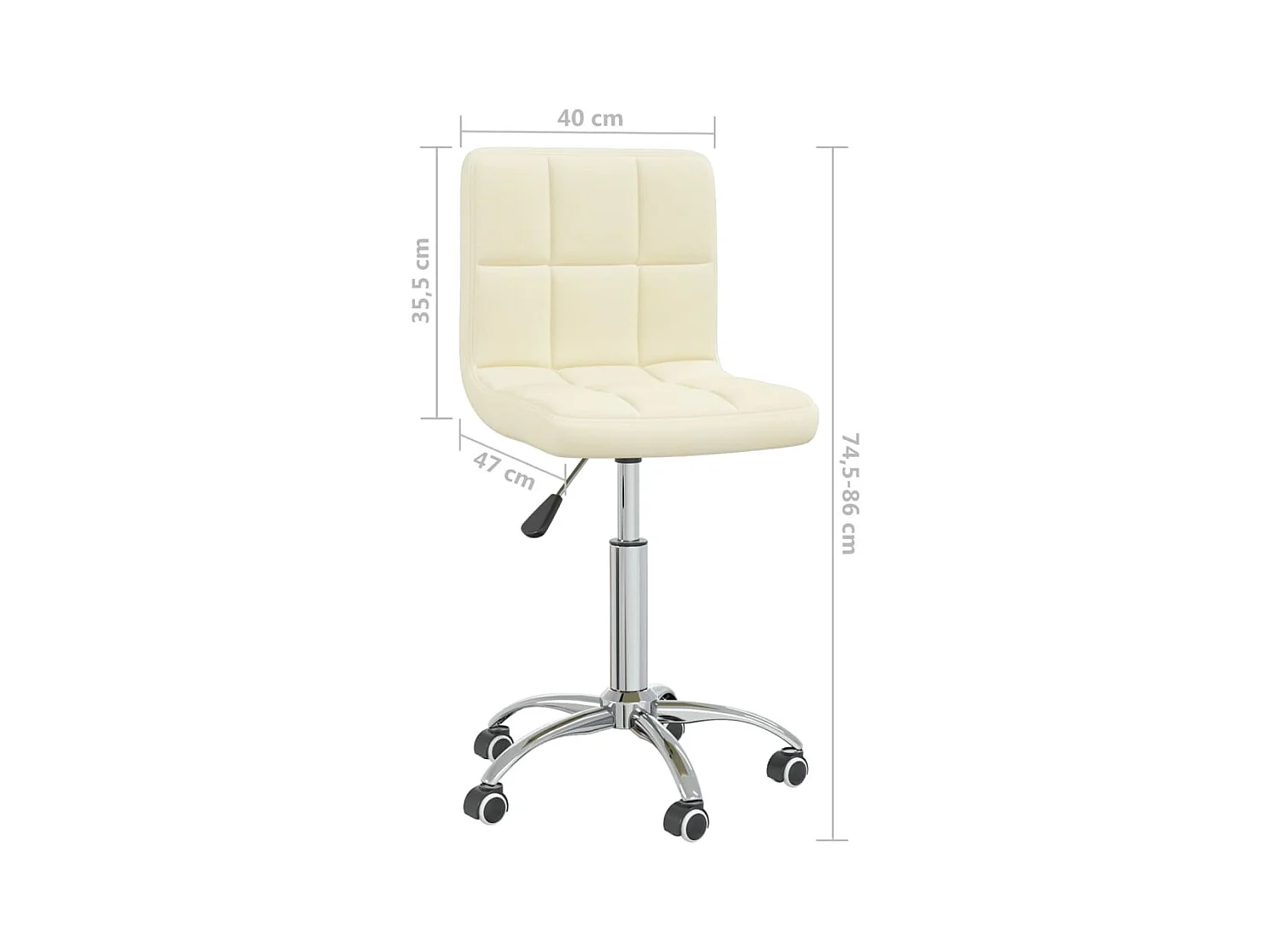 Chaise pivotante de bureau Crème Tissu