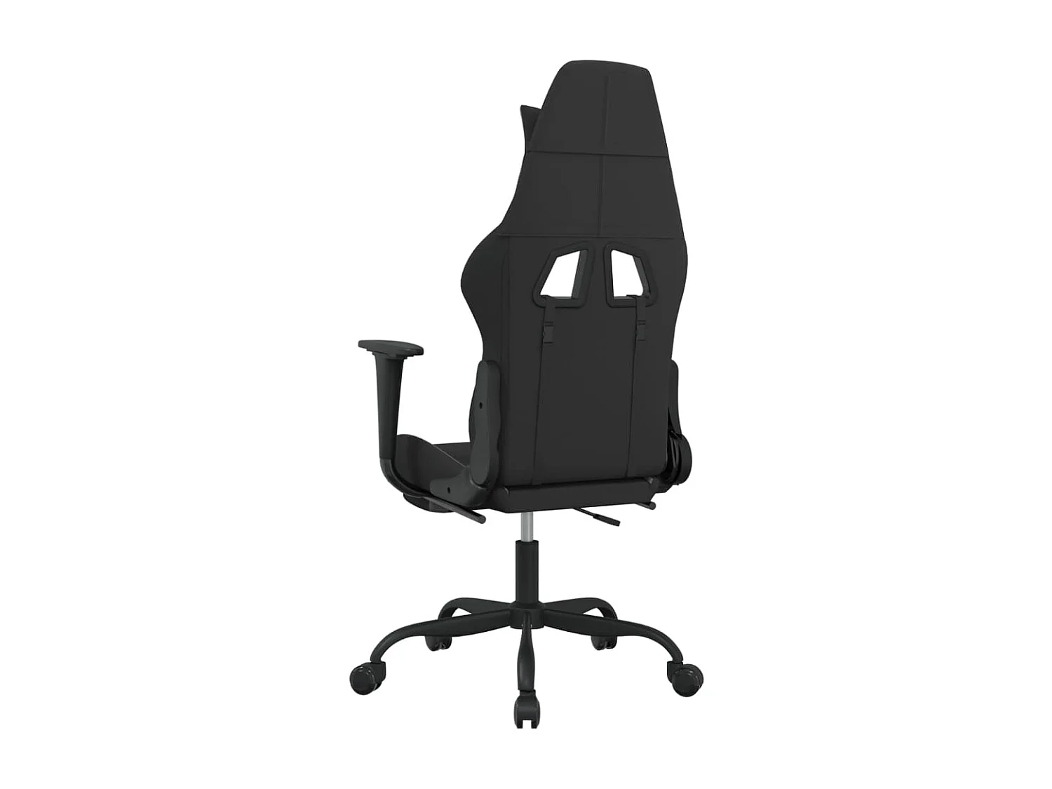 Chaise de jeu de massage repose-pied Noir et gris clair Tissu