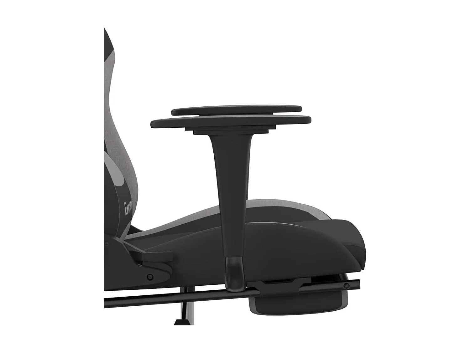 Chaise de jeu de massage repose-pied Noir et gris clair Tissu