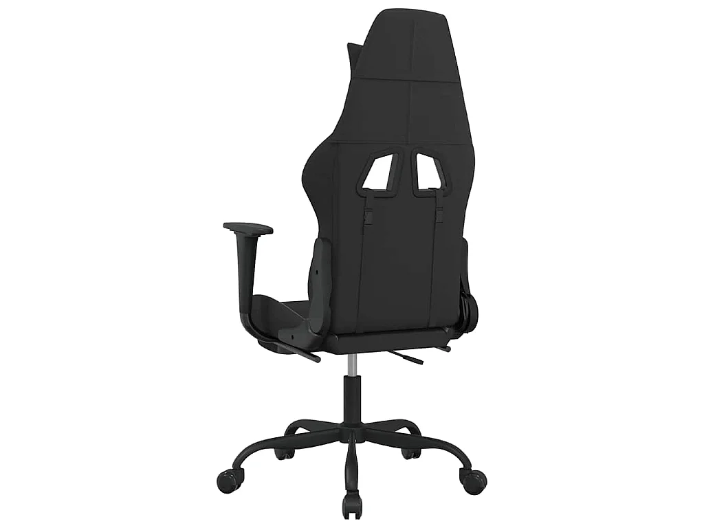Chaise de jeu de massage repose-pied Noir et gris clair Tissu