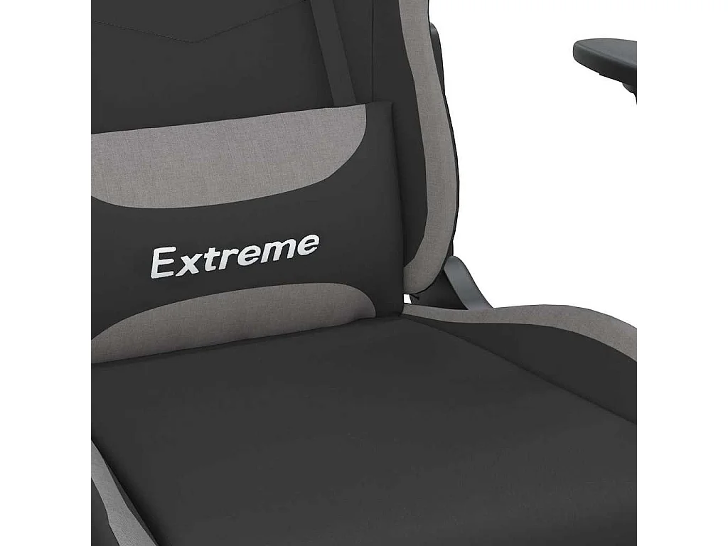 Chaise de jeu de massage repose-pied Noir et gris clair Tissu