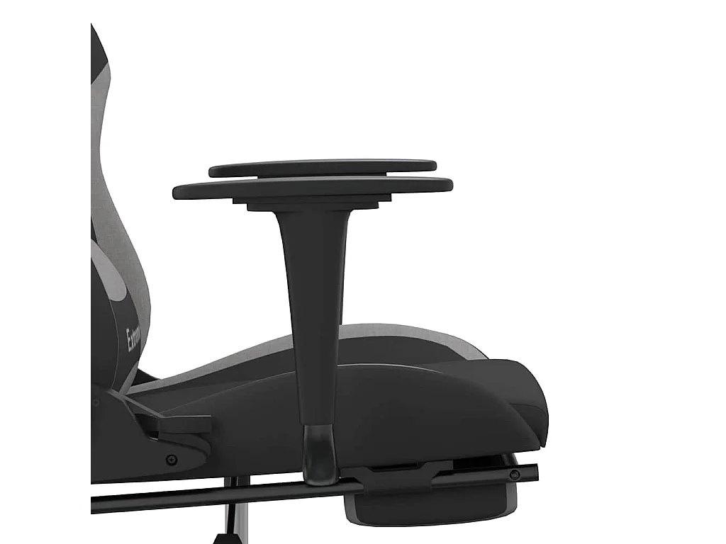 Chaise de jeu de massage repose-pied Noir et gris clair Tissu