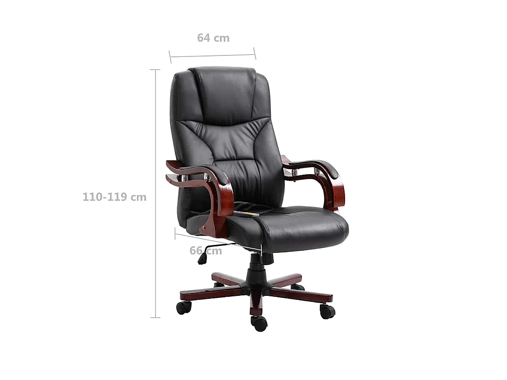 Bürostuhl Schwarz Kunstleder