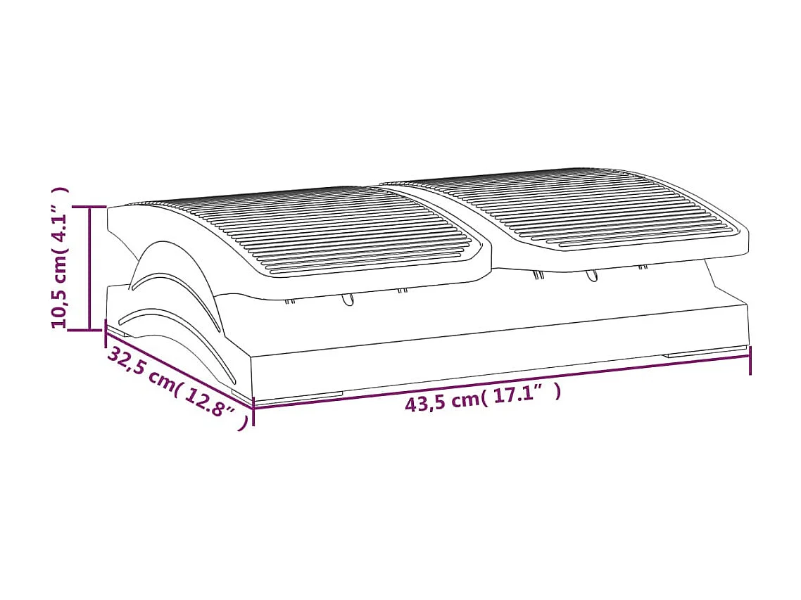 Fußstütze Schwarz 43,5x32,5x10,5 cm