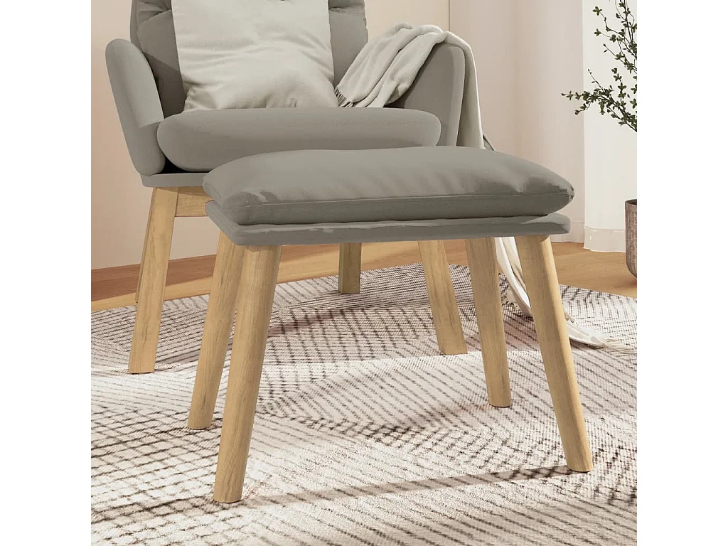 Repose-pied Gris clair 45x29,5x35 cm Velours