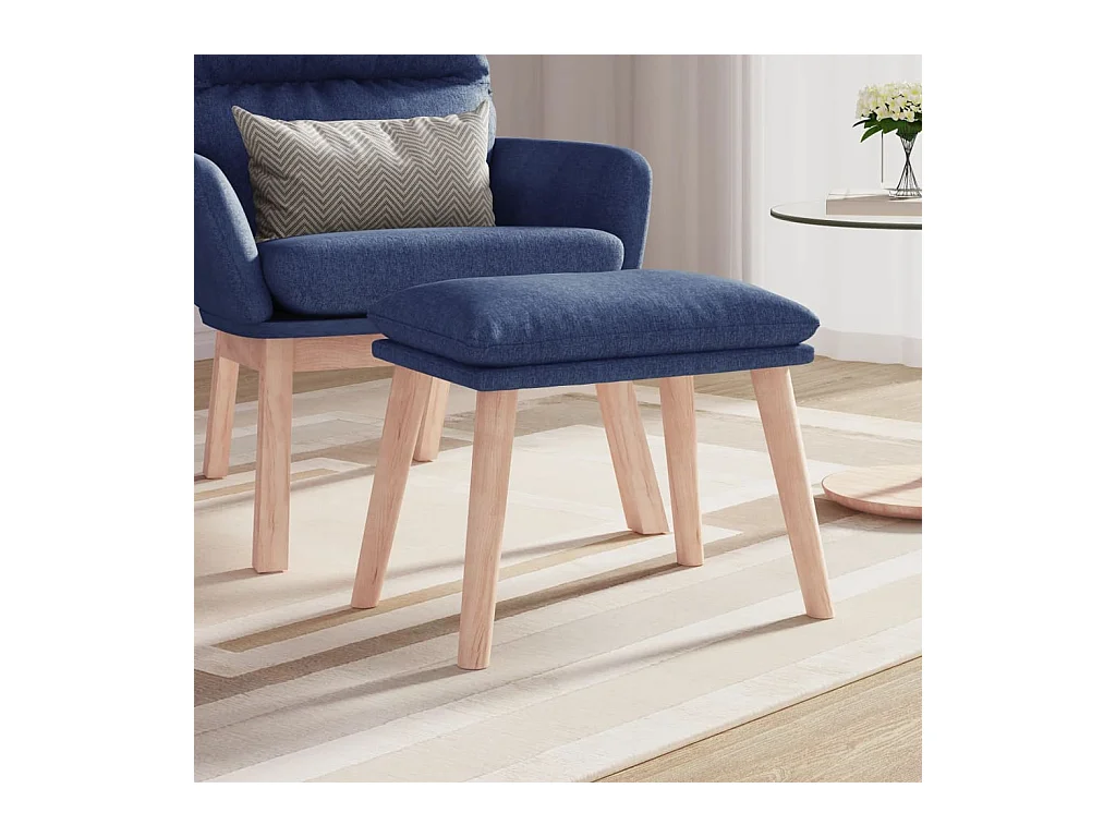 Repose-pied Bleu 45x29,5x35 cm Tissu