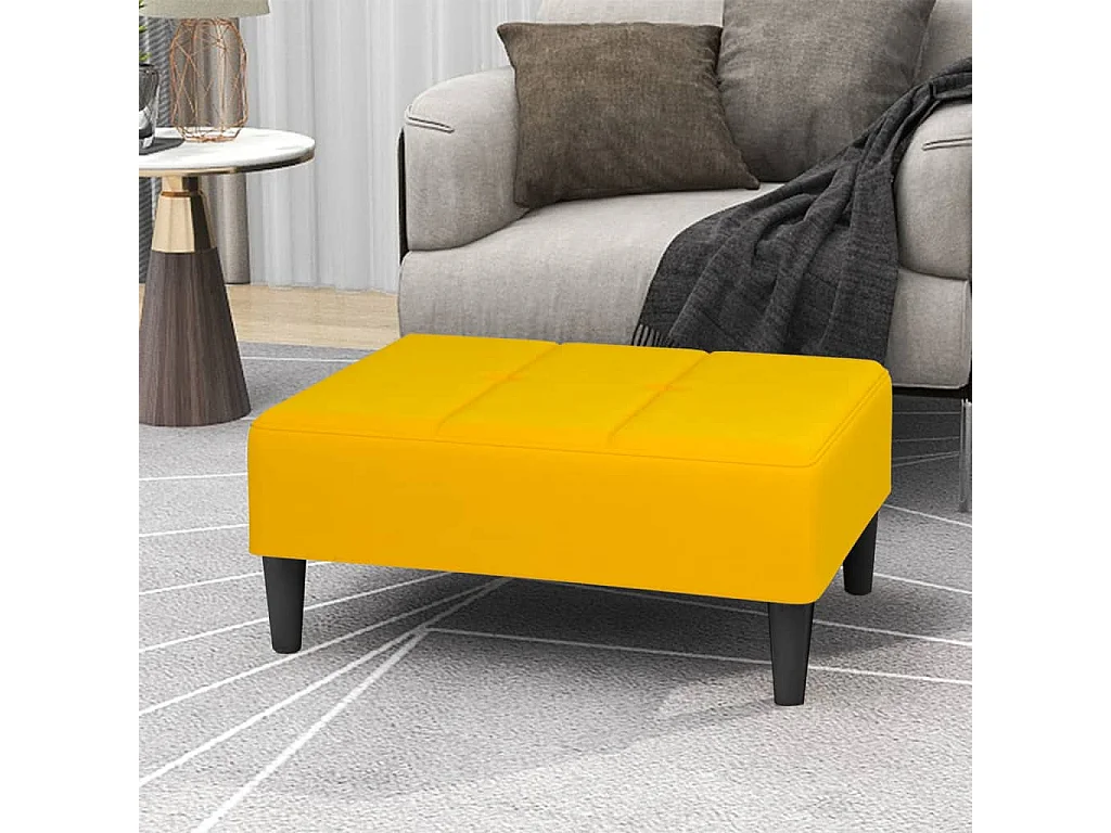 Poggiapiedi Giallo 78x56x32 cm in Velluto