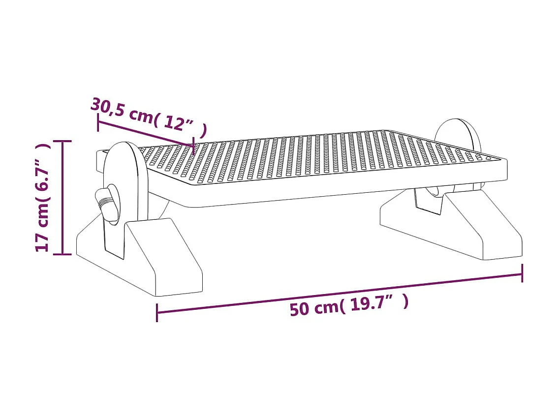 Poggiapiedi Nero 50x30,5x17 cm