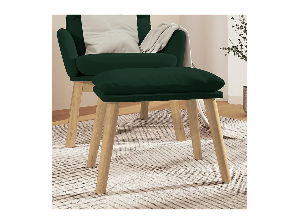 Poggiapiedi Verde Scuro 45x29,5x35 cm in Velluto