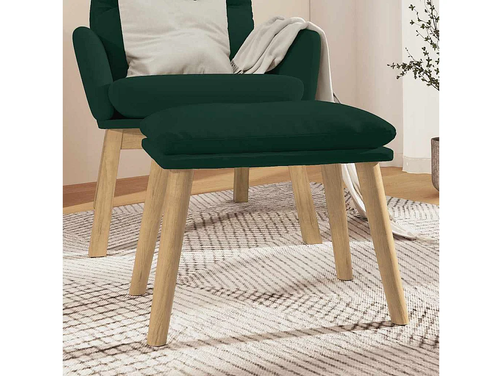Repose-pied Vert foncé 45x29,5x35 cm Velours