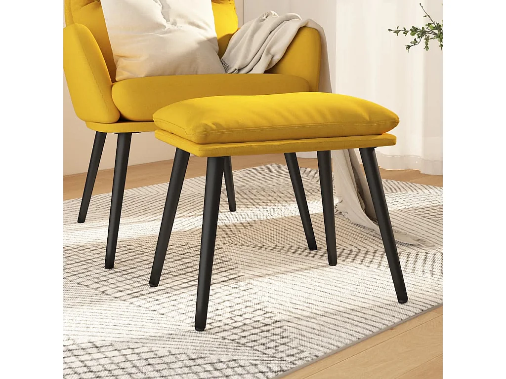 Repose-pied Jaune moutarde 45x29,5x35 cm Tissu