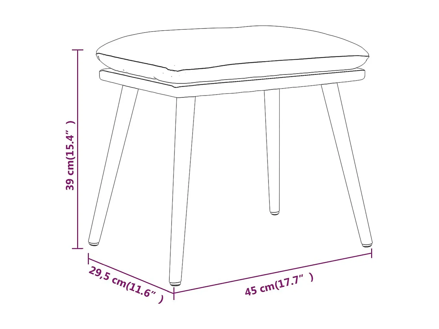 Repose-pied Jaune moutarde 45x29,5x35 cm Tissu