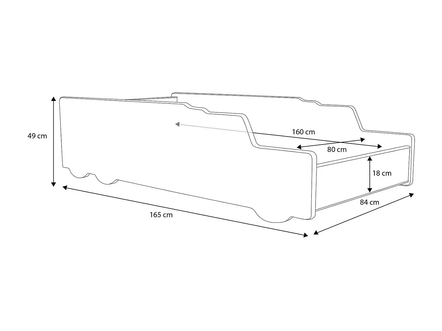 Lit enfant pour garçon Camion de ciment avec matelas et sommier inclus - 160 cm x 80 cm