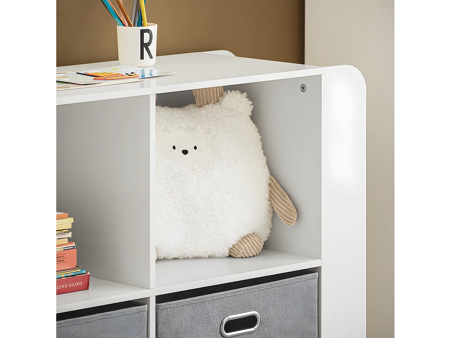 Regał dziecięcy z koszami i półkami KMB85-W