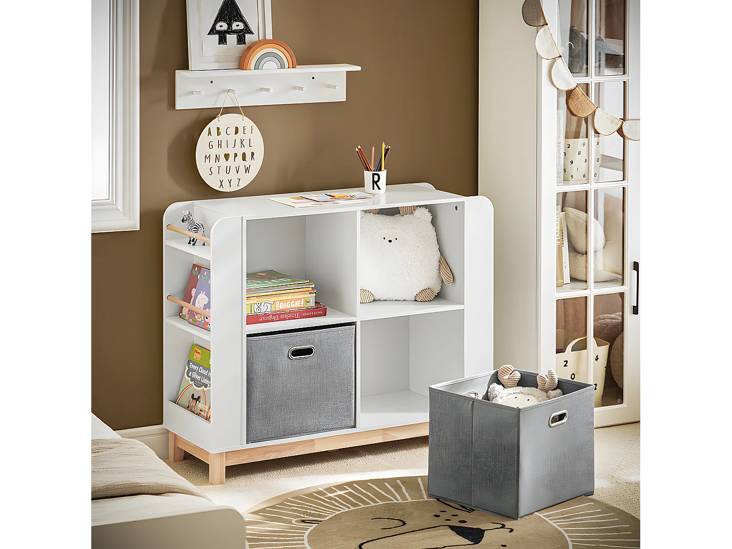 Regał dziecięcy z koszami i półkami KMB85-W