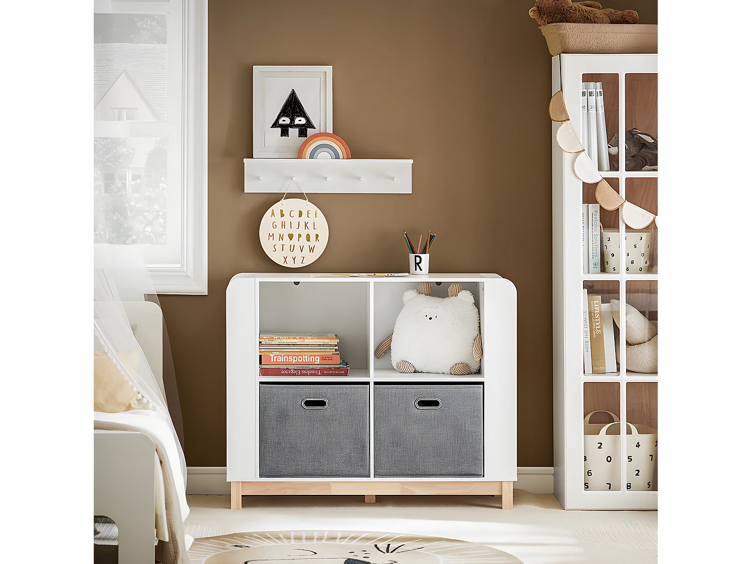 Regał dziecięcy z koszami i półkami KMB85-W