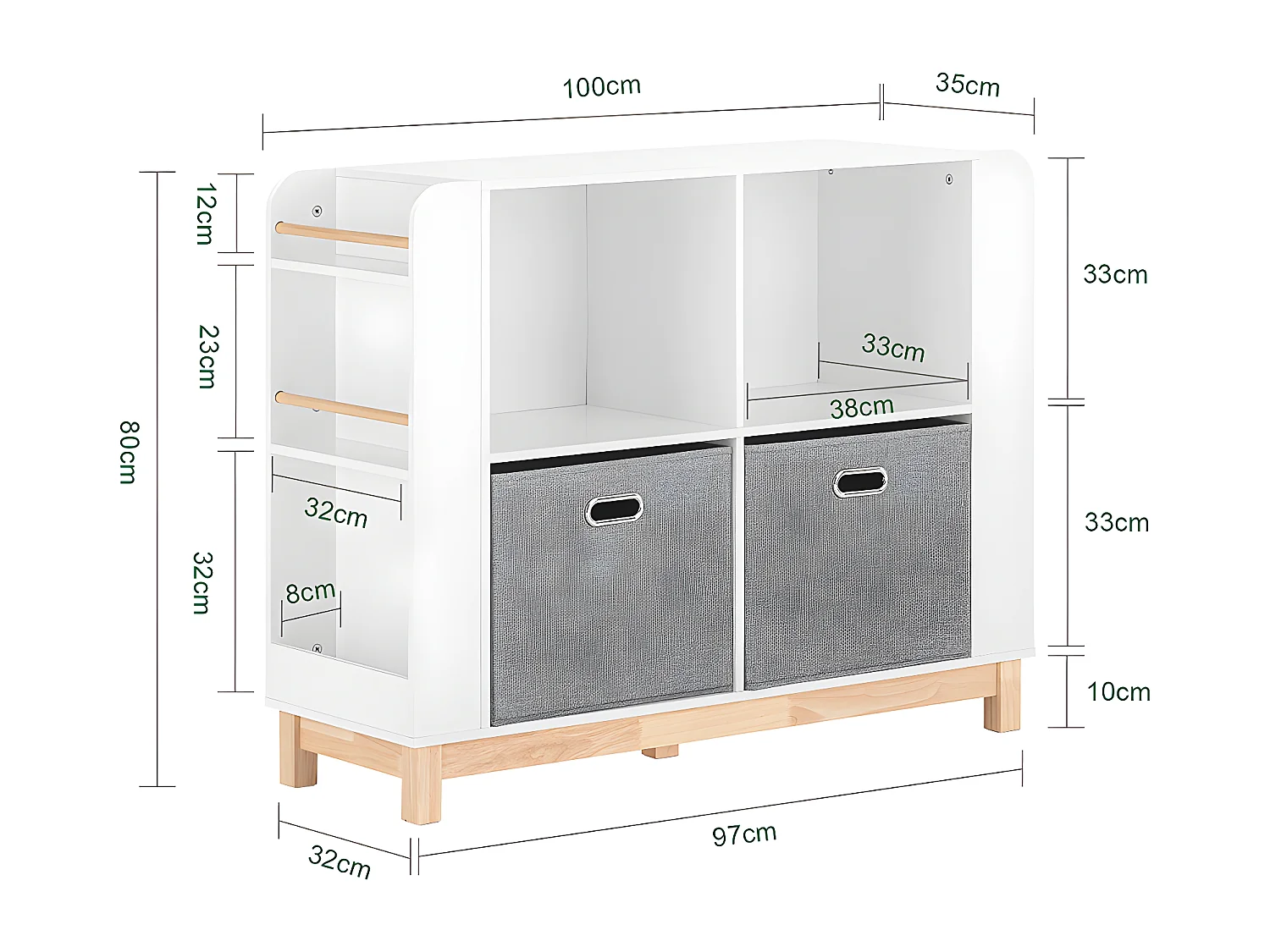 SoBuy KMB85-W Bibliothèque Enfant Étagère de Rangement Jouets pour Enfants Étagère à Livres Rangement Latéral | Prévente