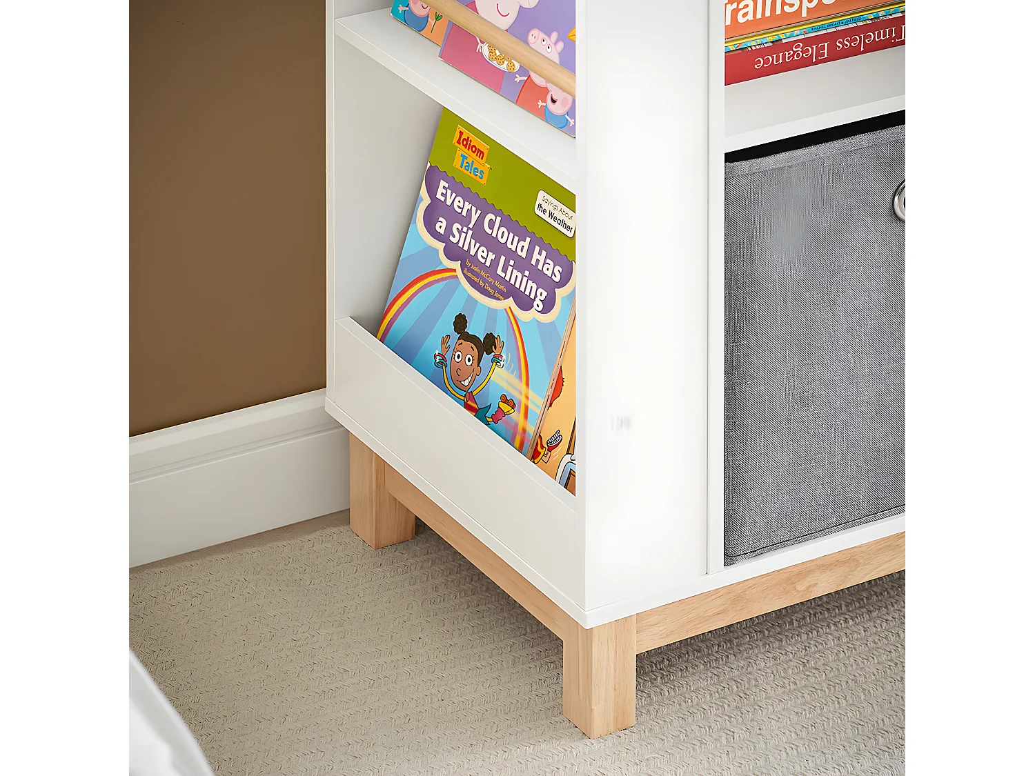 SoBuy KMB85-W Bibliothèque Enfant Étagère de Rangement Jouets pour Enfants Étagère à Livres Rangement Latéral | Prévente