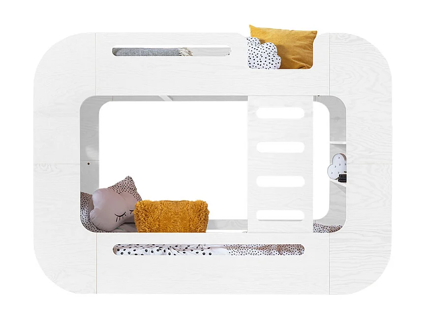 Litera 90x200 escalera a la derecha con somier Nadège Blanco