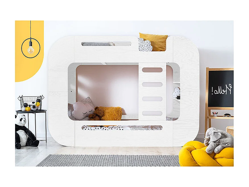 Litera 90x200 escalera a la derecha con somier Nadège Blanco