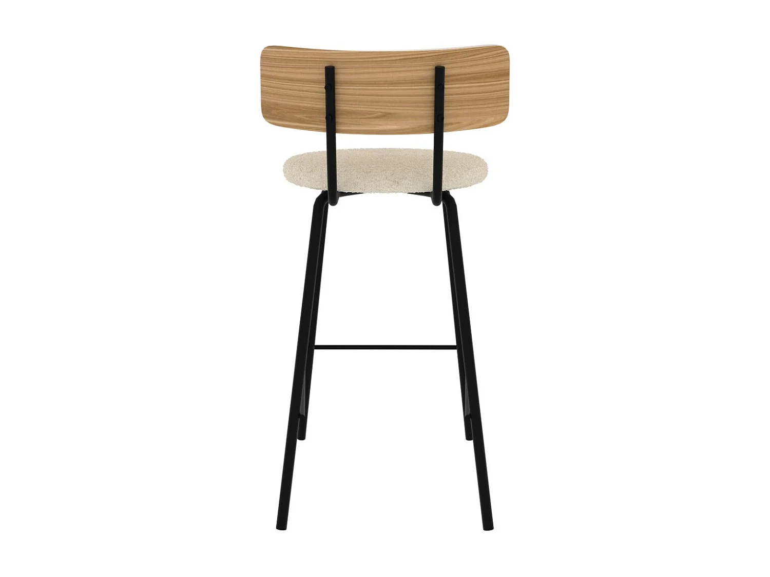 Set di 2 sedie per isola centrale in tessuto riccio bianco sporco 64cm - Alize