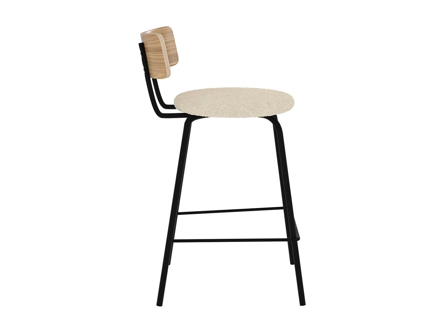 Set di 2 sedie per isola centrale in tessuto riccio bianco sporco 64cm - Alize