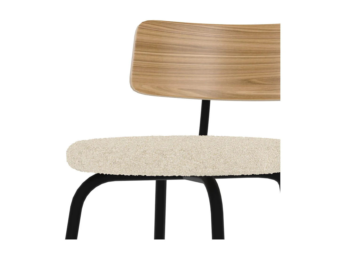 Set di 2 sedie per isola centrale in tessuto riccio bianco sporco 64cm - Alize