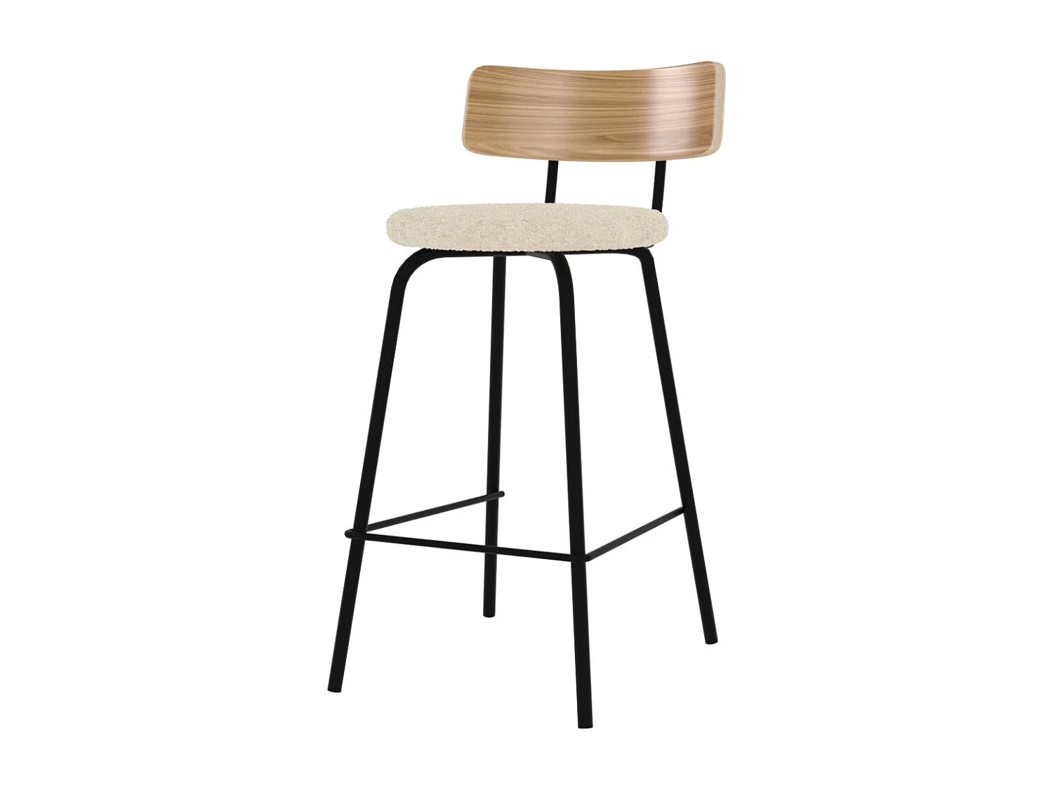 Set di 2 sedie per isola centrale in tessuto riccio bianco sporco 64cm - Alize