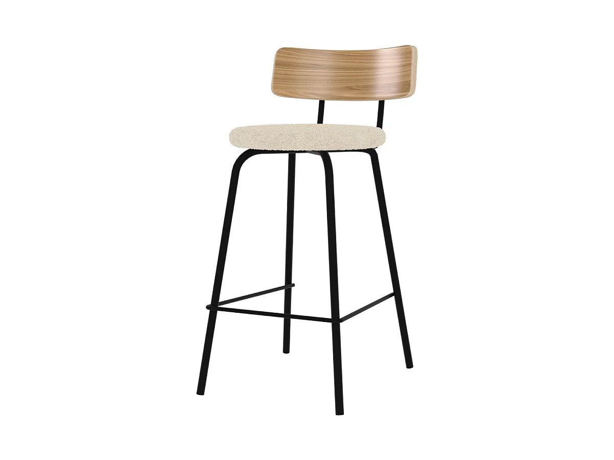 Set de 2 sillas para isla de cocina en tela blanco roto 64 cm - Alize