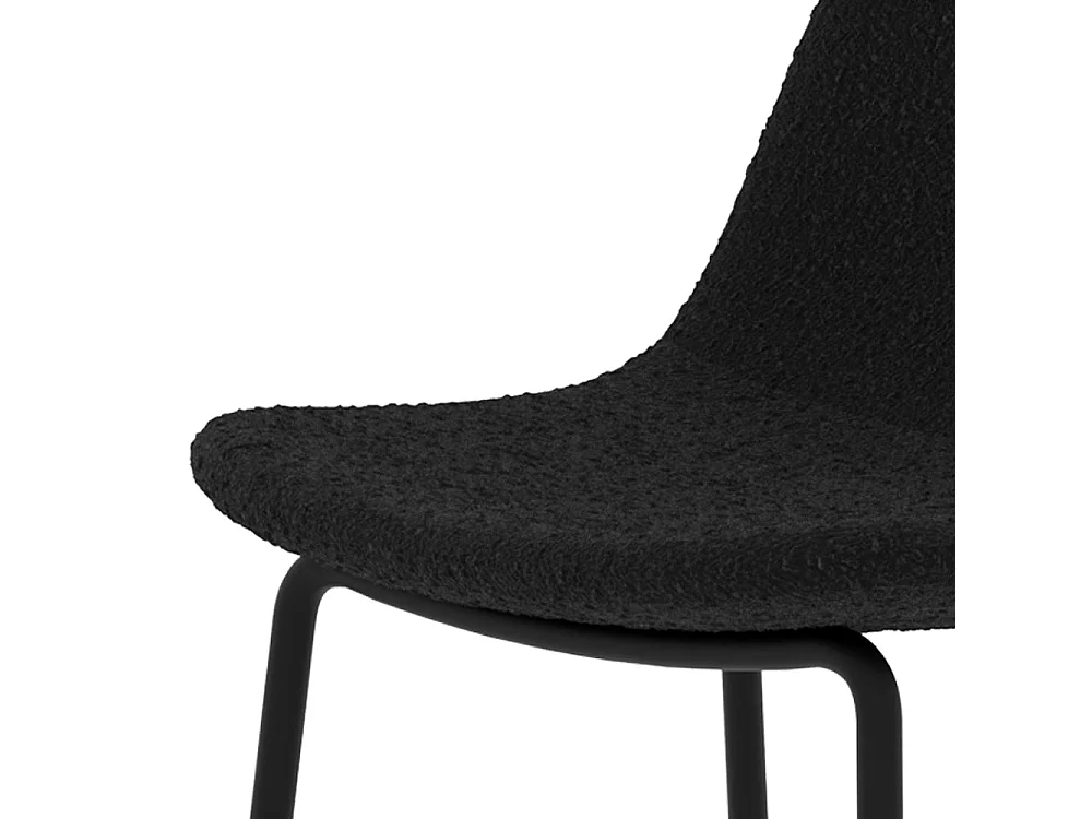 Set di 2 sedie per isola centrale 65,5 cm in tessuto bouclè nero - Henrik