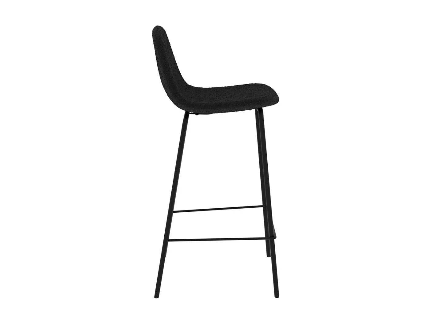 Set di 2 sedie per isola centrale 65,5 cm in tessuto bouclè nero - Henrik