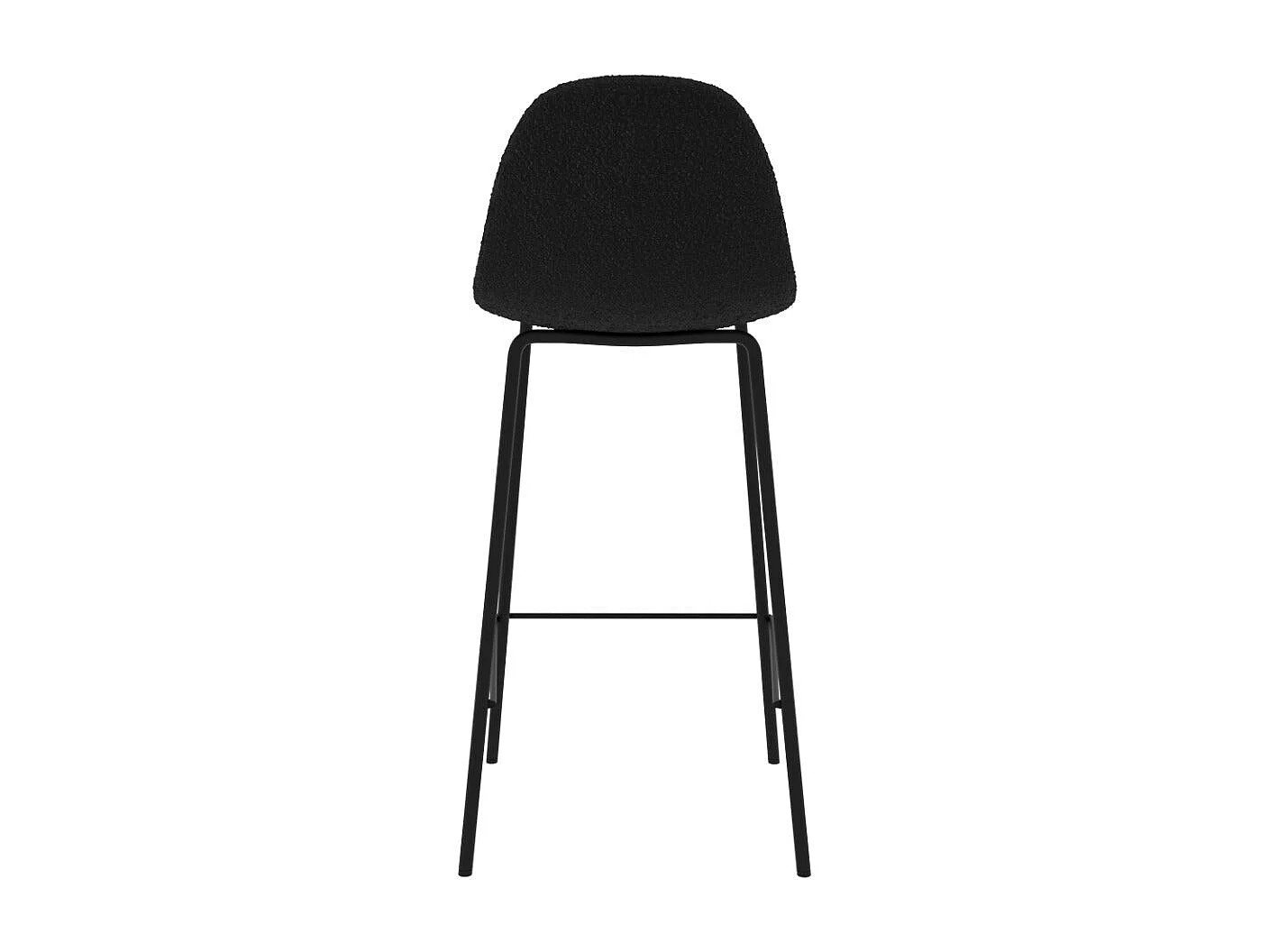 Set di 2 sedie per isola centrale 65,5 cm in tessuto bouclè nero - Henrik
